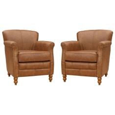 Imagem de Kit 02 Poltronas Decorativas Sala de Estar Brunei Pés Madeira Couro