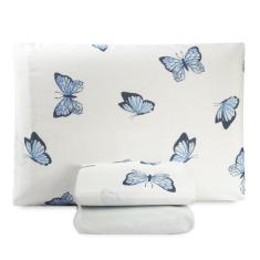 Imagem de Jogo De Lençol Essencialle Solteiro 3 Peças Borboletas Uis - Home Fern