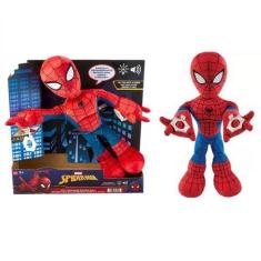 Imagem de Boneco Interativo De Pelúcia Marvel Spider-Man 34cm - Com Luz Som E Mo
