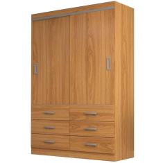Imagem de Guarda Roupa Veneza Solteiro 2 Portas 6 Gavetas Evidencia Cor Cinamomo