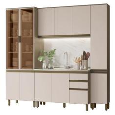 Imagem de Cozinha Modulada Connect 4 Peças Com Cristaleira - Móveis Henn