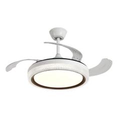 Imagem de Ventilador Teto Retrátil Controle Remoto Branco Led Multicor - Embuled