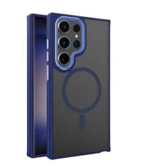 Imagem de Fosco para carga sem fio caso à prova de choque para samsung galaxy s24 s23 fe s22 plus ultra híbrido pára-choques armadura capa, azul, para s24