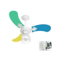 Imagem de Ventilador Teto Super Baby Colors 3Pás Mdf Branco/Masculino 110V - Ven