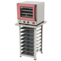 Imagem de Kit - Forno Turbo Elétrico Fast Oven PRP-004  127V Rosa + Bancada MES-