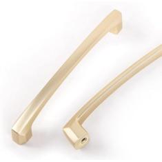 Imagem de COTYKILEY Pacote com 10 maçanetas de armário de cozinha de latão escovado de 160 mm puxadores de armário dourados puxadores de porta de armário de cozinha ferragens de armário puxadores de gaveta