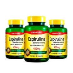 Imagem de Kit 03 Espirulina 450mg com 60 cápsulas Loja Maxinutri