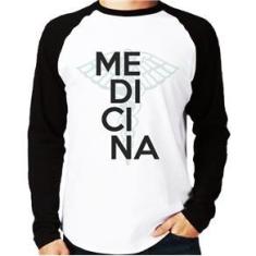 Imagem de Camiseta Raglan Medicina Estudante Manga Longa - Foca Na Moda