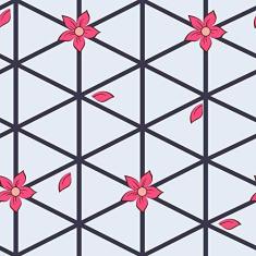 Imagem de Papel de Parede Flores na Grade