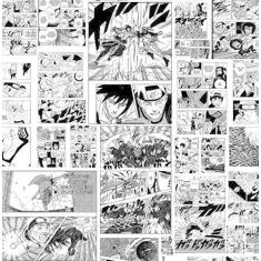 Papel De Parede Adesivo Mangá Naruto vs Sasuke Anime