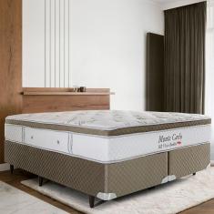 Imagem de Colchão King Molas Ensacadas Monte Carlo 193x203x33cm Herval Branco / Bege