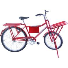 Imagem de Bicicleta de Carga com Bagageiro Aro 26 cor Vermelha - Dalannio Bike