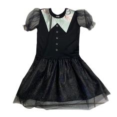 Imagem de Fantasia Infantil Wandinha Preto Glitter Tam 06 Halloween