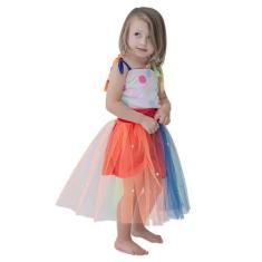 Imagem de Vestido Infantil Fantasia Menina Halloween Palhaço Tiara - anjo da mam