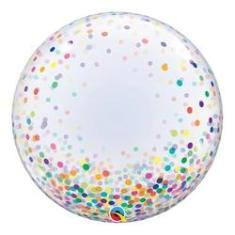 Imagem de Balão Deco Bubble Pontos De Confete Coloridos - 24 Polegadas - Qualatex #57791