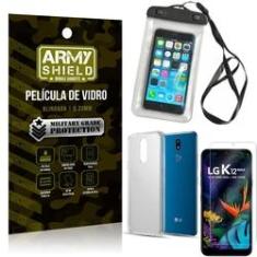 Imagem de Kit Capa a Prova D'água LG K12 Max Capa Prova Dagua + Película Vidro + Capa TPU - Armyshield