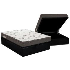 Imagem de Cama Box Baú Casal: Colchão Espuma D45 Ortobom Light Saúde OrtoPillow + Base CRC Courano Black(138x188)