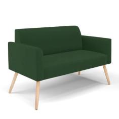 Imagem de Sofá Namoradeira Pés Palito Natural Marisa Veludo Verde D03 - D'Rossi