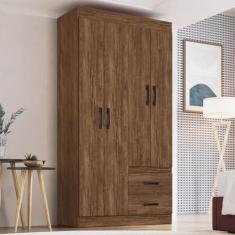 Imagem de Guarda Roupa Solteiro 4 Portas 2 Gavetas Córdova Castanho