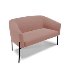 Imagem de Sofá Namoradeira 2 Lugares Pé de Ferro Preto Stella Veludo Rosê D03 - D'Rossi