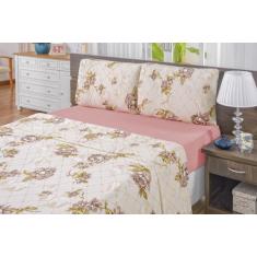 Imagem de Jogo De Cama Casal Queen 4 Peças Quality Malha Algodao Rose - Sarah En