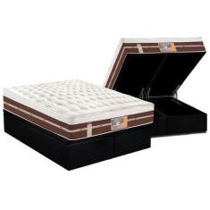 Imagem de Cama Box Baú King: Colchão Molas Castor Pocket Silver Star Air Híbrido
