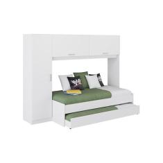 Imagem de Bicama com Colchão Incluso e Guarda Roupa Multimóveis Branco