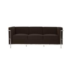 Imagem de Sofa Le Corbusier 3 Lugares Inox Em Couro Natural Marrom Cor Marrom