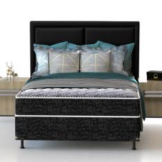 Imagem de Cama Box de Casal Probel Guarda Costas Promiddle Espuma D28 60x138x188cm - Branco/Preto
