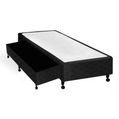 Imagem de Cama Box Base C Auxiliar Solteiro Poli Tecido Black 78X188x27 Castor