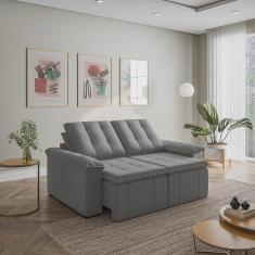 Imagem de Sofá Palmeira Retrátil Reclinável sem Caixa 3 Lugares 180cm Veludo com Molas Cabecasa