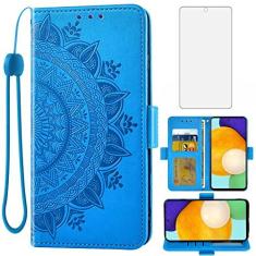 Imagem de Asuwish Capa carteira compatível com Samsung Galaxy A52/A52S 5G, protetor de tela de vidro temperado, suporte para cartão, alça de pulso, suporte para celular para Glaxay A 52 S 4G G5 Gaxaly 52A S52