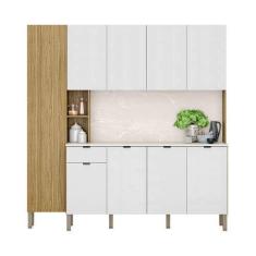 Imagem de Armário de Cozinha Compacta 9 Portas e 1 Gaveta 200cm Milla Freijó/Art