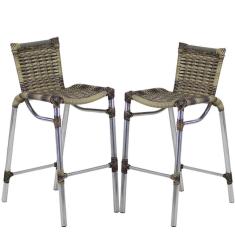 Imagem de Kit 2 Banquetas Alumínio Fortaleza Alta Para Capuccino