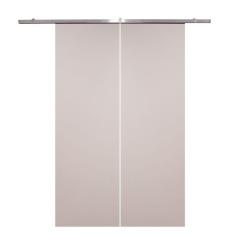 Imagem de Porta De Correr Dupla Branco Prime Kit Alumínio 210x160