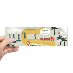 Imagem de DIYthinker Adesivo retangular para para-choque em Singapura com pontos famosos