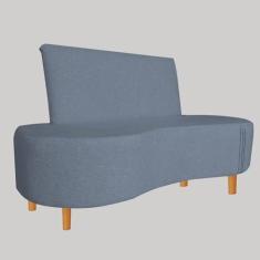 Imagem de Sofá Curvo 2 Lugares Feijão Forma Orgânica Pes Palito Grafitte