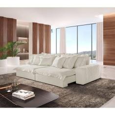 Imagem de Sofá Luz Linho 02 Módulos De 90cm B25cm Meu Sofá Online A302 Linho Branco