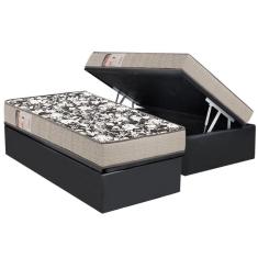 Imagem de Cama Box Baú Solteiro: Colchão Espuma Ortobom D26 Resistente+ Base Crc Suede Gray