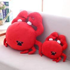 Imagem de 30cm/50cm Kawaii Caranguejo Engraçado Almofada de Pelúcia Caranguejo Vermelho Macio Recheado Desenho Animal Brinquedo Sofá Decoração de Casa Almofada Boneca Amigos Presente