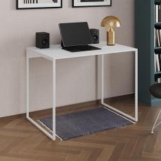 Imagem de Escrivaninha Industrial Office Branca 120x53 Grécia Base Ferro Branco