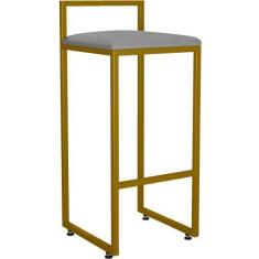 Imagem de Banqueta Alta Para Cozinha Sala De Jantar Hanna L02 Dourado Corano Cin