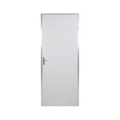 Imagem de Kit Porta de Madeira Lisa 212x75cm com Batente de Aluminio 3,6cm Ecomadeiral MGM Branco