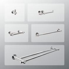 Imagem de Kit Acessórios para Banheiros 5 peças inox - Kromus KITRD5A