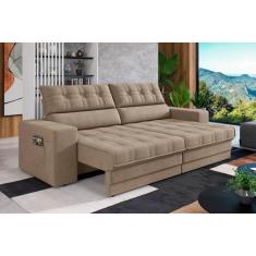 Imagem de Sofa Omega Plus 2,30m Retratil/Reclinavel Suede Capuccino - Xflex