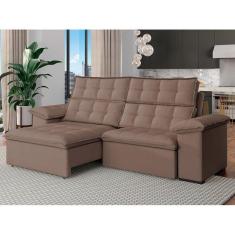 Imagem de Sofá 4 Lugares Retrátil Reclinável 270cm Denver Avelã