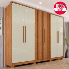 Imagem de Guarda-Roupa Casal 100% Mdf 6 Portas E 6 Gavetas Premium Ripado - Tudo