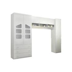 Imagem de Quarto Modulado Infantil Com Guarda Roupa 02 Portas Eloísa Branco - Ph