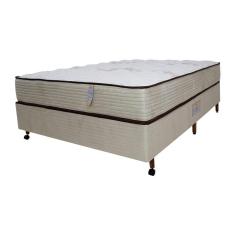 Imagem de Cama Box Casal Castor Dome One Revestida em Tecido Suede + Colchão com Molejo Tecnopedic e Revestimento em Malha 27x138x188cm – Bege