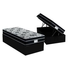Imagem de Cama Box Baú Solteiro: Colchão Molas Probel Prolastic ProDormir Born + Base CRC Suede Black(88x188)
